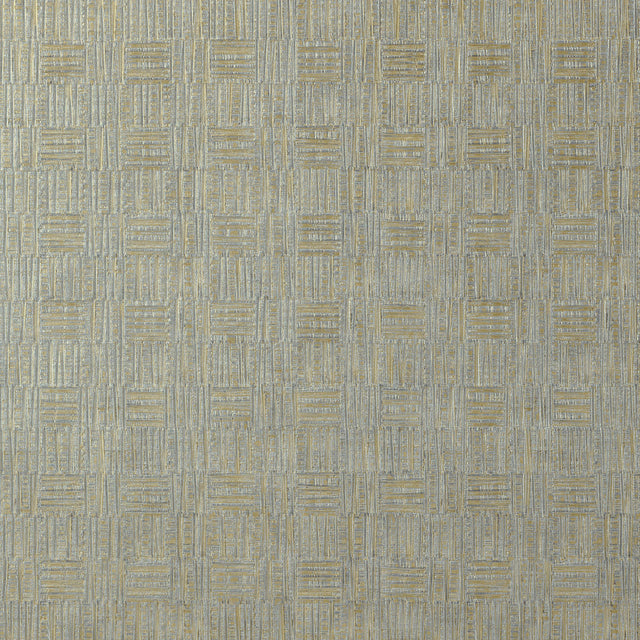 Thibaut Tunica Basket Grey With Metallic Gold Wallpaper