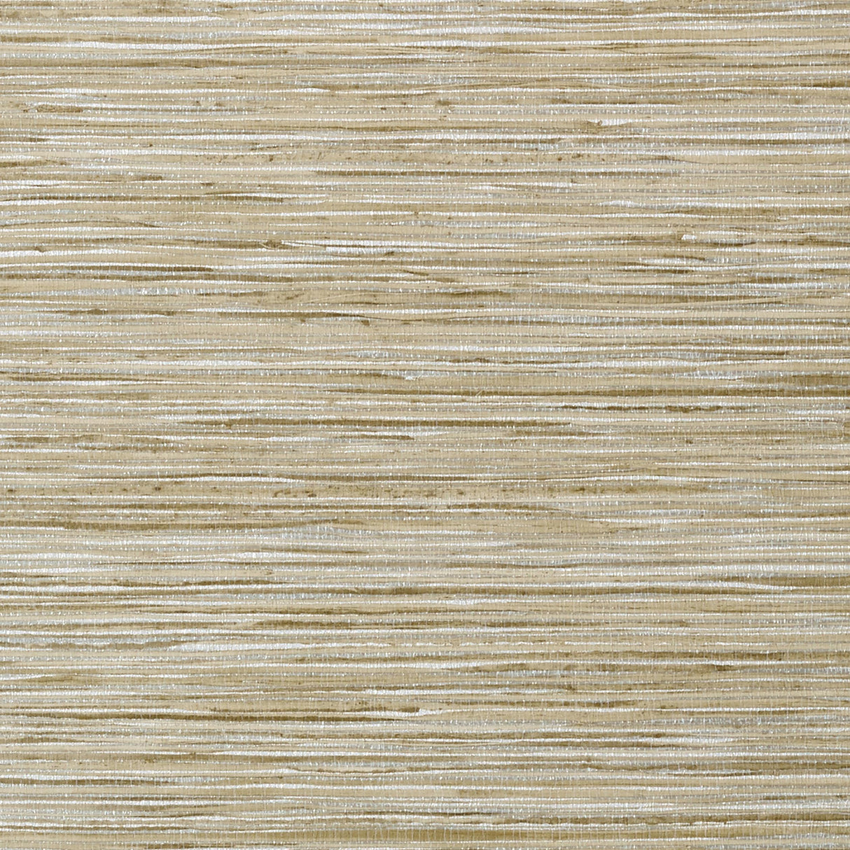 Thibaut Jindo Grass Neutral On Metallic Silver Wallpaper