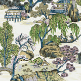 Thibaut Asian Scenic Purple And Blue Wallpaper
