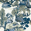 Thibaut Asian Scenic Blue And Beige Wallpaper