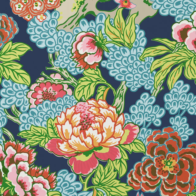 Thibaut Honshu Navy Wallpaper