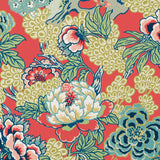 Thibaut Honshu Coral And Green Wallpaper