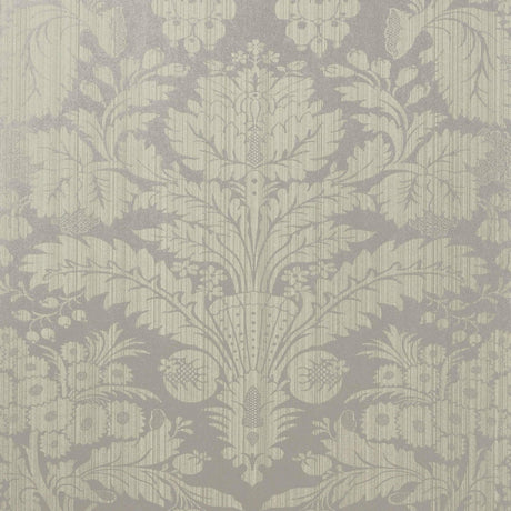 Thibaut Taddington Metallic On Sage Wallpaper