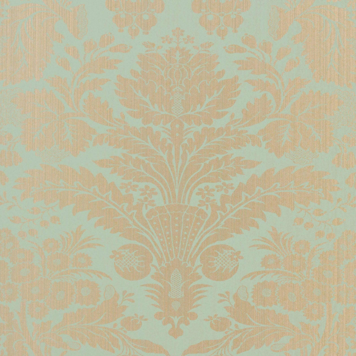 Thibaut Taddington Aqua On Metallic Wallpaper