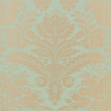 Thibaut Taddington Aqua On Metallic Wallpaper
