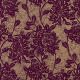 Thibaut Mums Plum On Metallic Gold Wallpaper