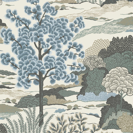 Thibaut Daintree Aqua Wallpaper