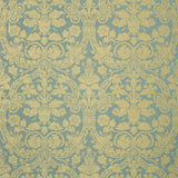 Thibaut Curtis Damask Metallic Gold On Aqua Wallpaper