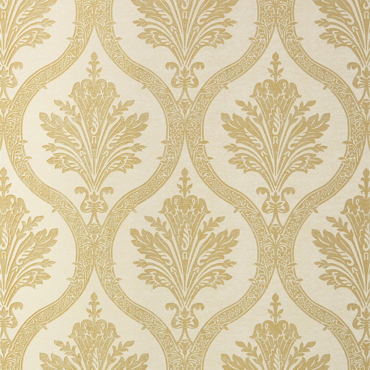 Thibaut Clessidra Metallic Gold On Cream Wallpaper