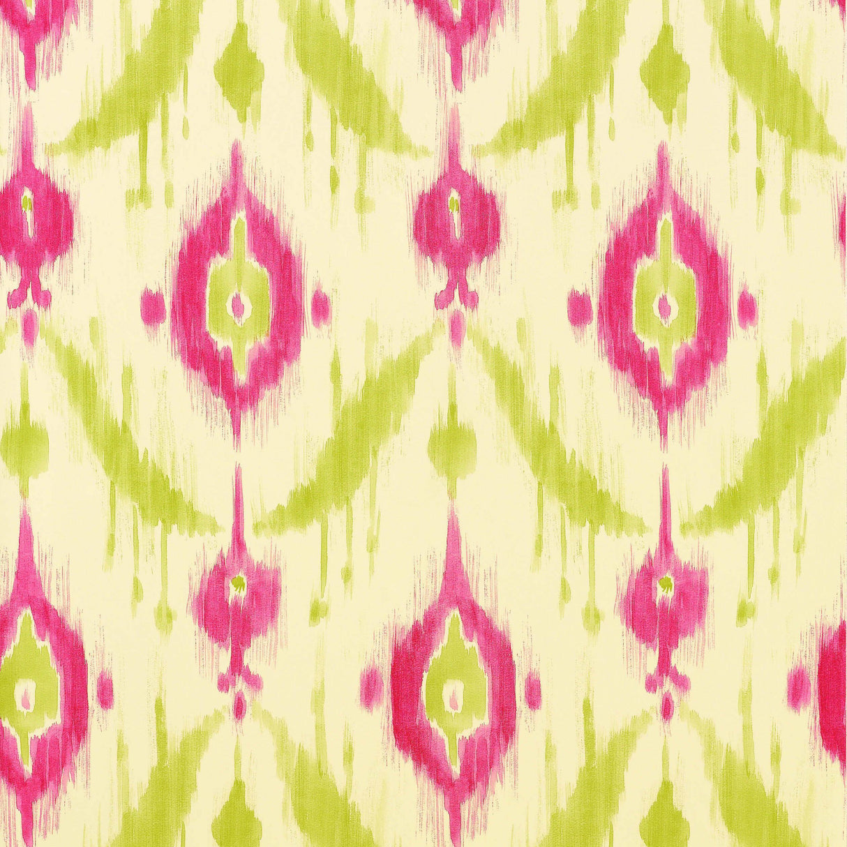 Thibaut Island Ikat Pink And Green Wallpaper