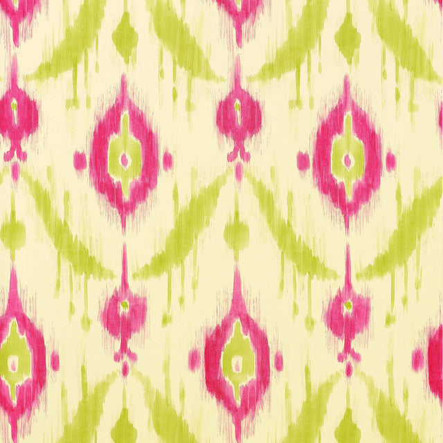Thibaut Island Ikat Pink And Green Wallpaper