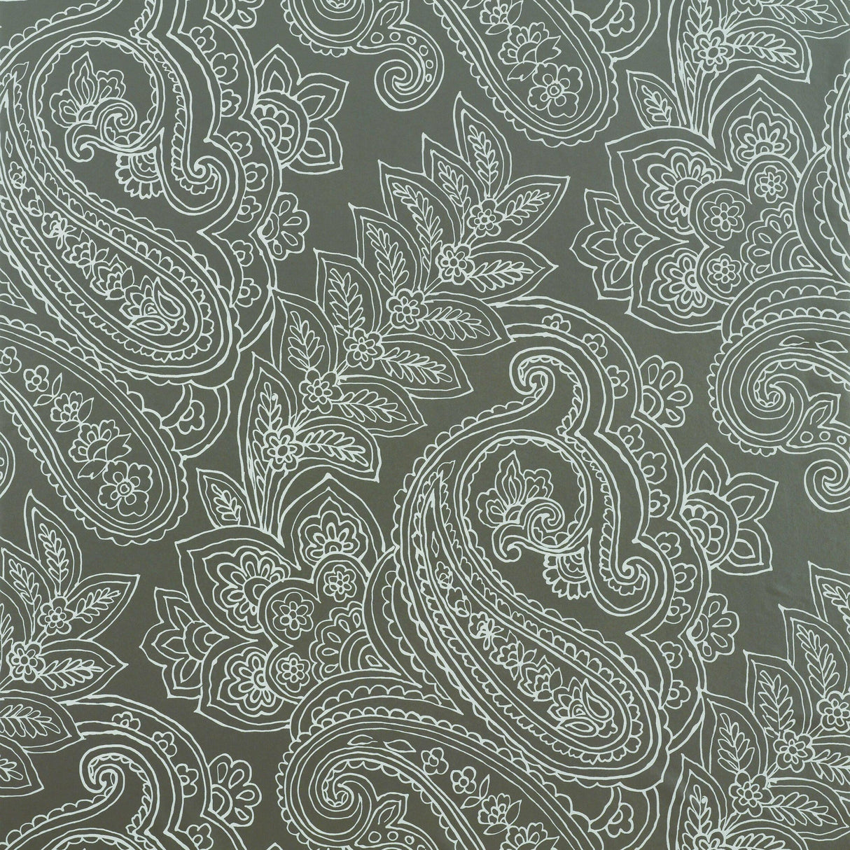 Thibaut Norwich Paisley Metallic Pewter Wallpaper