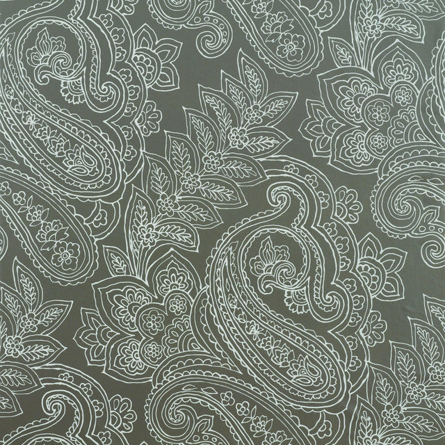 Thibaut Norwich Paisley Metallic Pewter Wallpaper