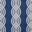 Thibaut Braid Embroidery Navy Fabric