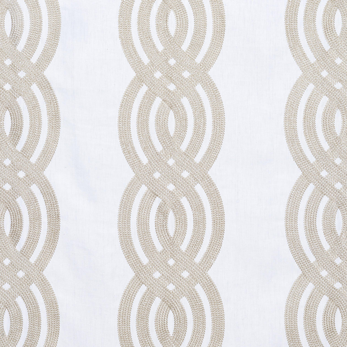 Thibaut Braid Embroidery Cream Fabric