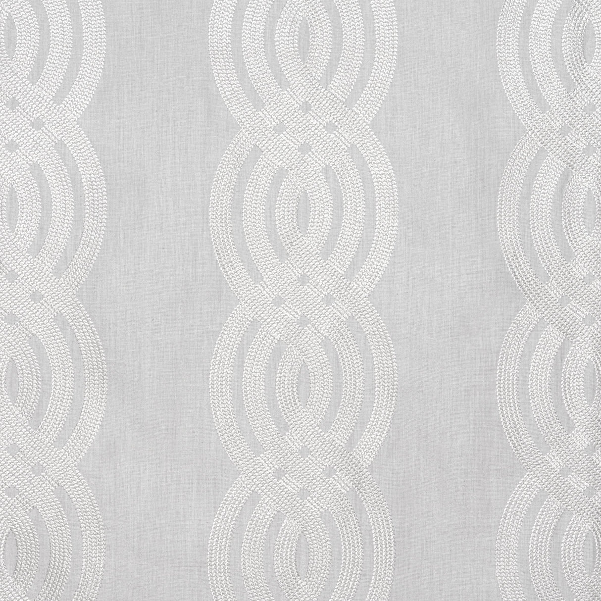 Thibaut Braid Embroidery Grey Fabric