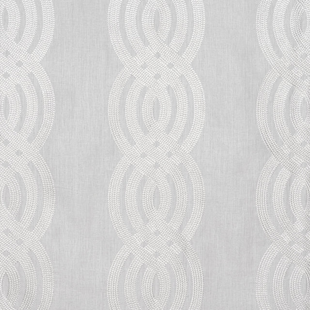 Thibaut Braid Embroidery Grey Fabric