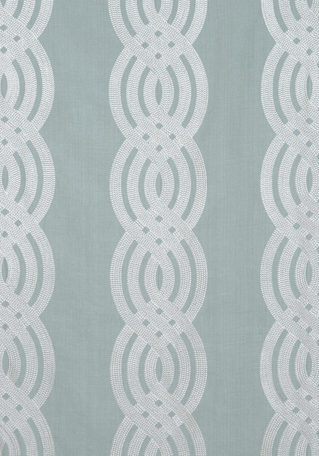 Thibaut BRAID EMBROIDERY Robin's Egg Fabric