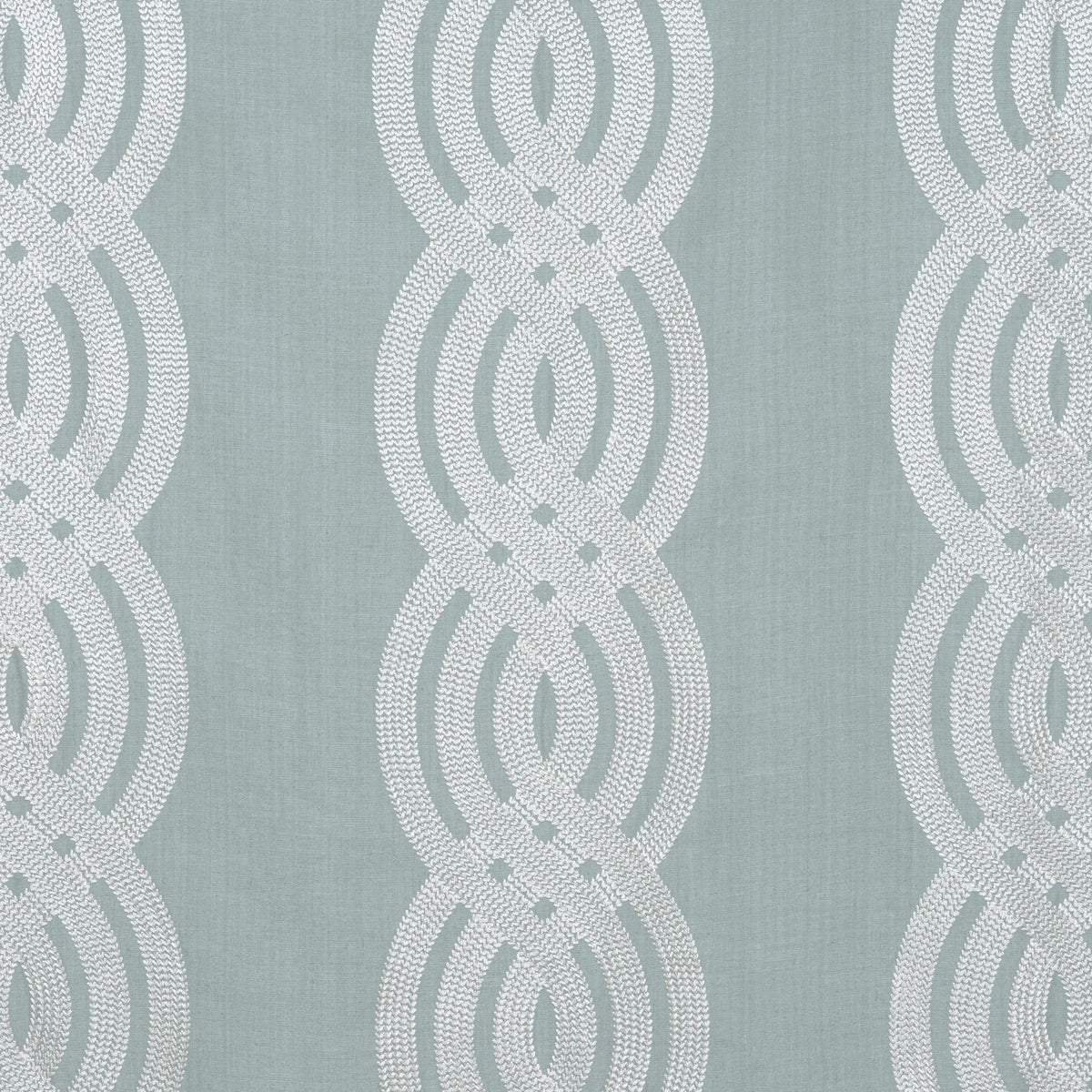 Thibaut Braid Embroidery Robin'S Egg Fabric