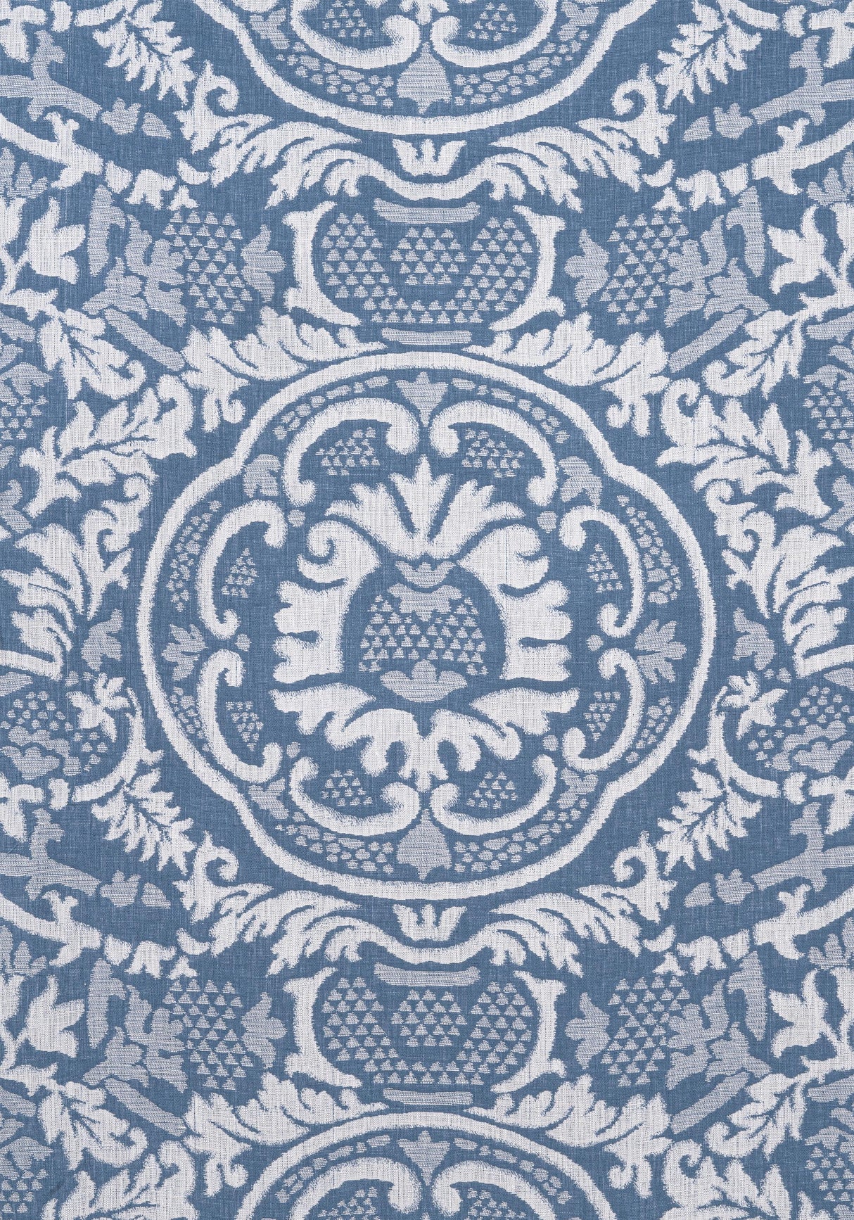 Thibaut EARL DAMASK Blue Fabric