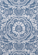 Thibaut EARL DAMASK Blue Fabric