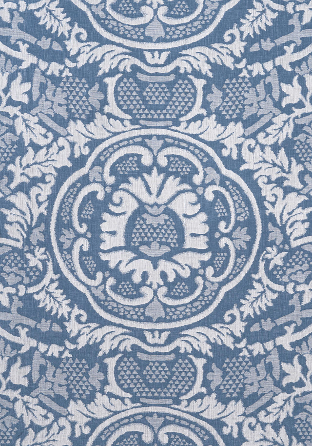 Thibaut EARL DAMASK Blue Fabric