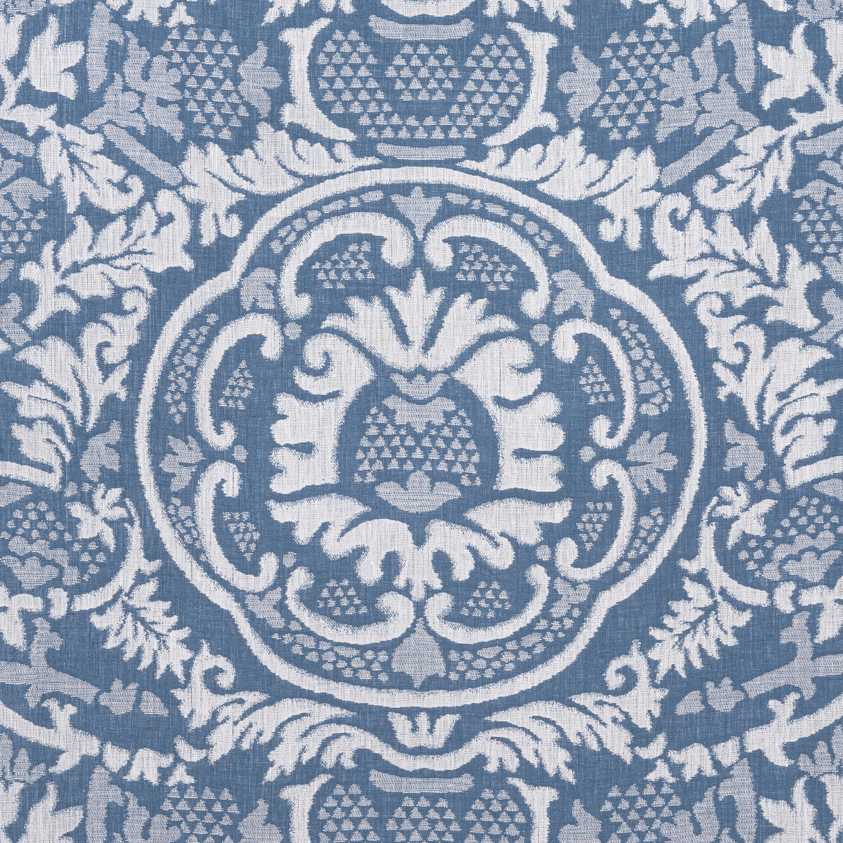 Thibaut Earl Damask Blue Fabric
