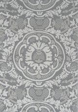 Thibaut EARL DAMASK Charcoal Fabric