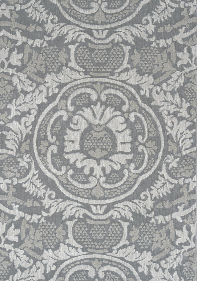 Thibaut EARL DAMASK Charcoal Fabric