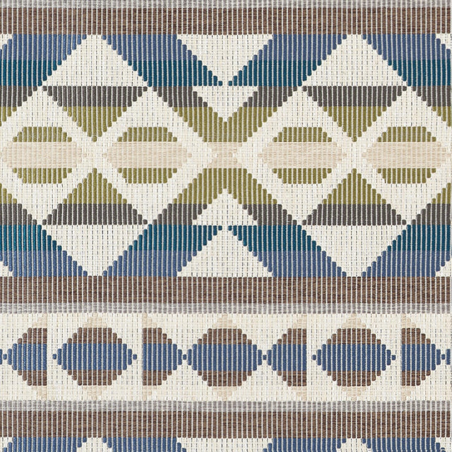 Thibaut BERBER BLANKET Green and Blue Fabric
