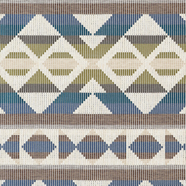Thibaut Berber Blanket Green And Blue Fabric