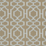 Thibaut Alston Trellis Embroidery Grey On Natural Fabric