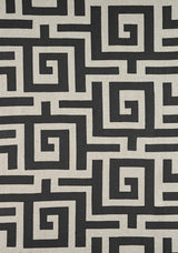 Thibaut TULUM APPLIQUE Black on Natural Fabric