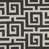 Thibaut Tulum Applique Black On Natural Fabric