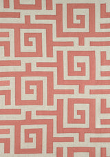 Thibaut TULUM APPLIQUE Coral on Natural Fabric