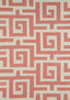 Thibaut TULUM APPLIQUE Coral on Natural Fabric