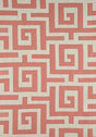 Thibaut TULUM APPLIQUE Coral on Natural Fabric