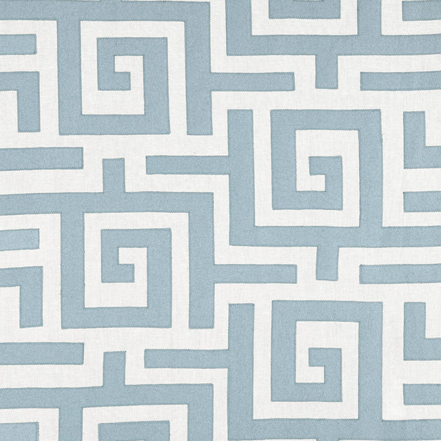 Thibaut Tulum Applique Spa Blue Fabric