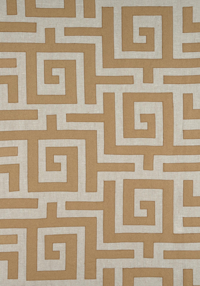 Thibaut TULUM APPLIQUE Wheat on Natural Fabric
