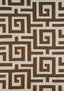 Thibaut TULUM APPLIQUE Brown on Natural Fabric