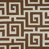 Thibaut Tulum Applique Brown On Natural Fabric