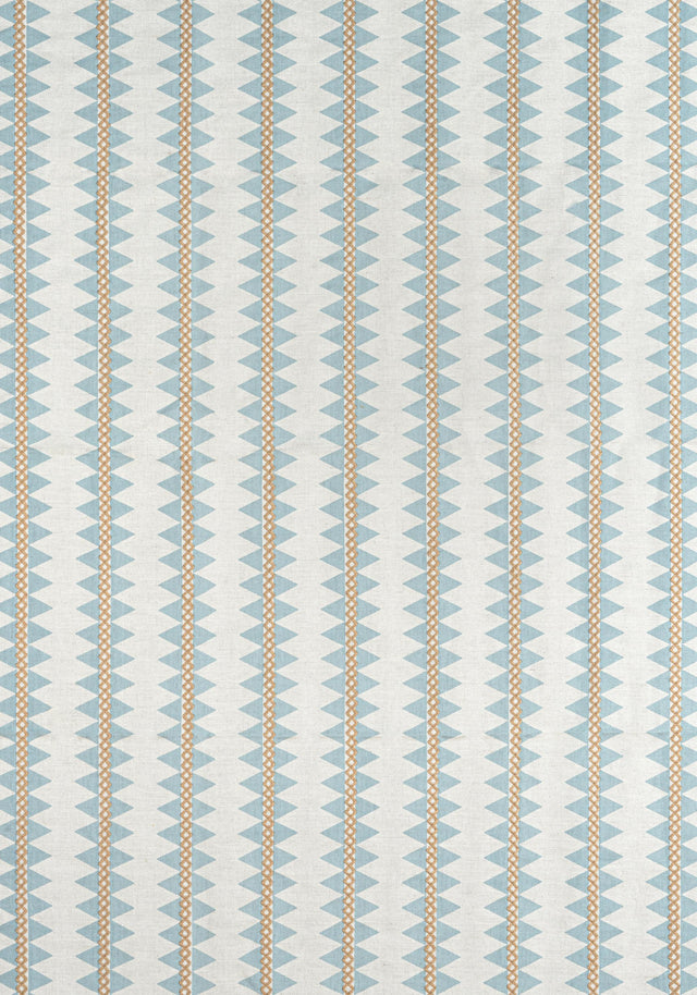 Thibaut RENO STRIPE EMBROIDERY Spa Blue Fabric