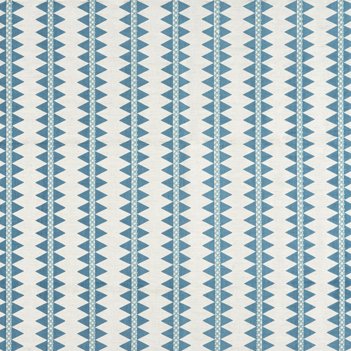 Thibaut Reno Stripe Embroidery Teal Fabric