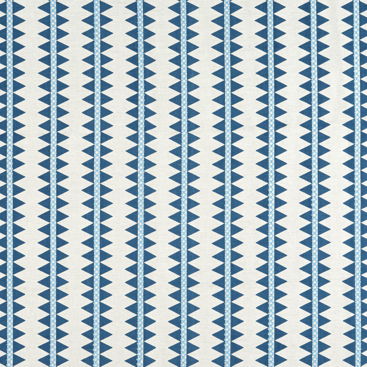 Thibaut Reno Stripe Embroidery Navy Fabric