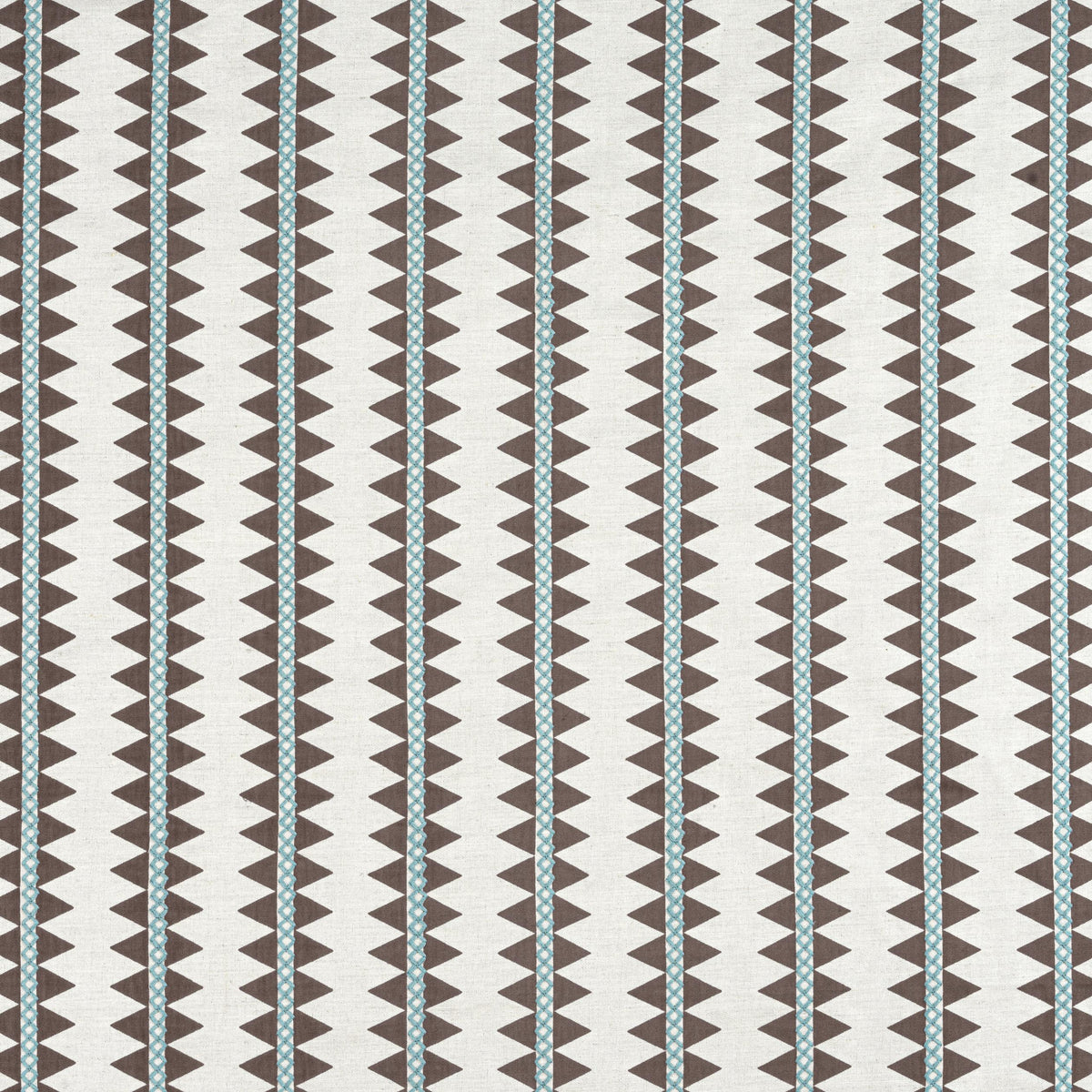 Thibaut Reno Stripe Embroidery Brown Fabric