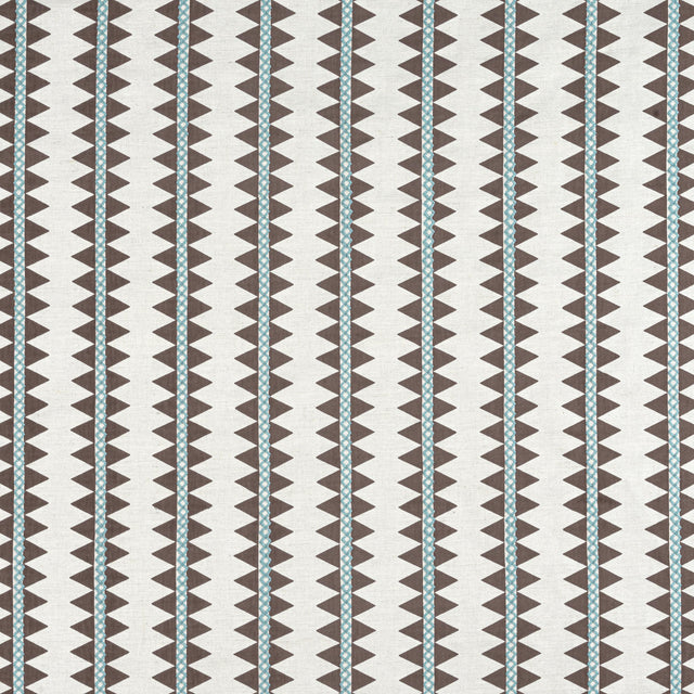 Thibaut Reno Stripe Embroidery Brown Fabric