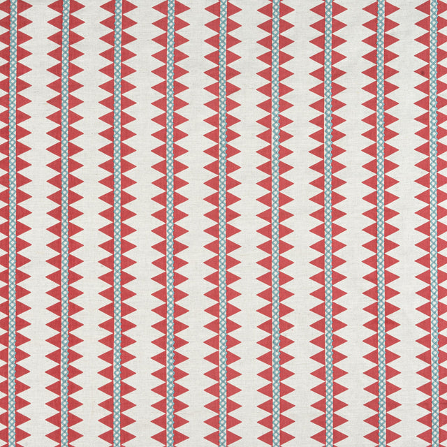 Thibaut Reno Stripe Embroidery Coral Fabric