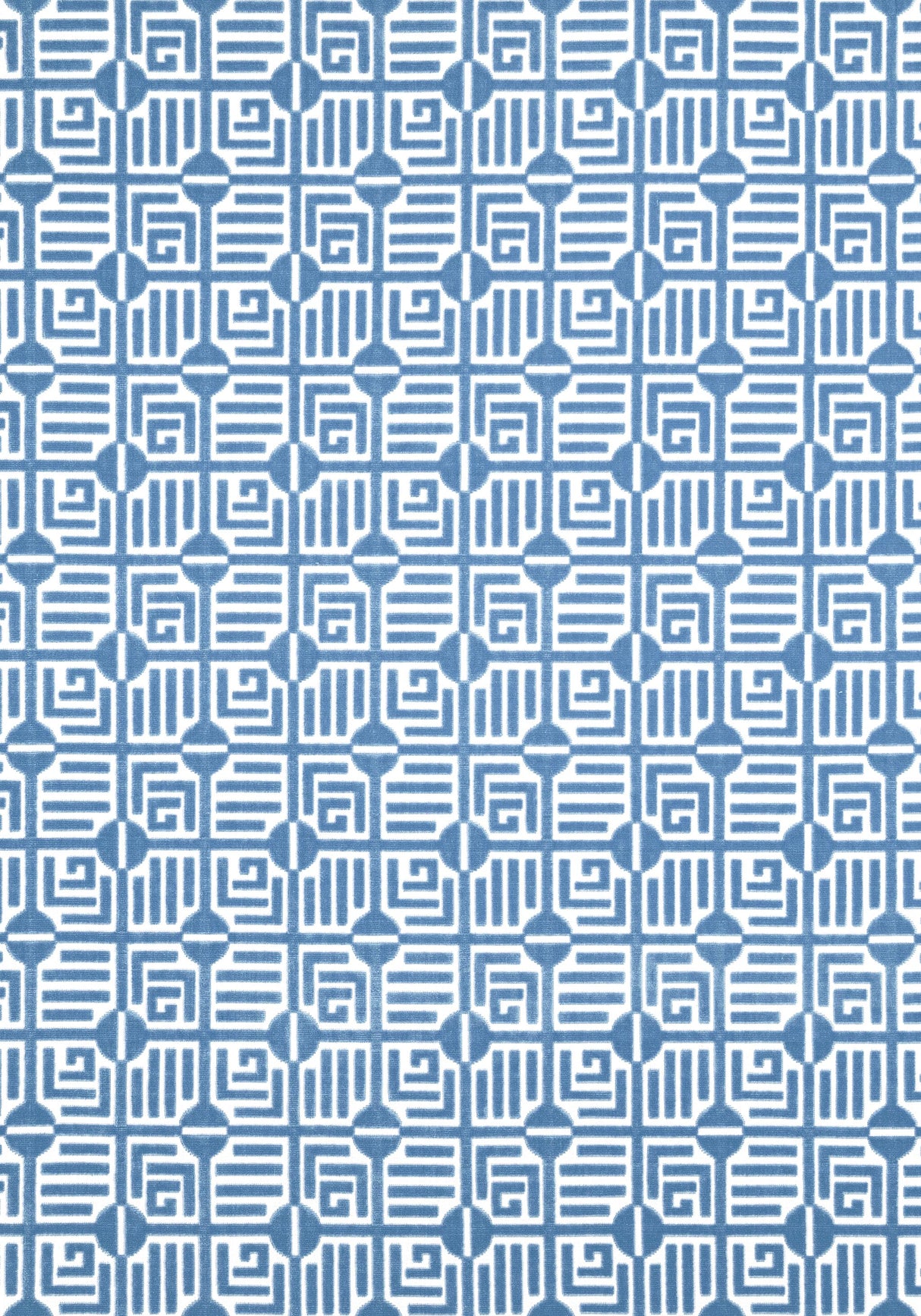 Thibaut LABYRINTH VELVET Blue Fabric