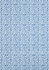 Thibaut LABYRINTH VELVET Blue Fabric