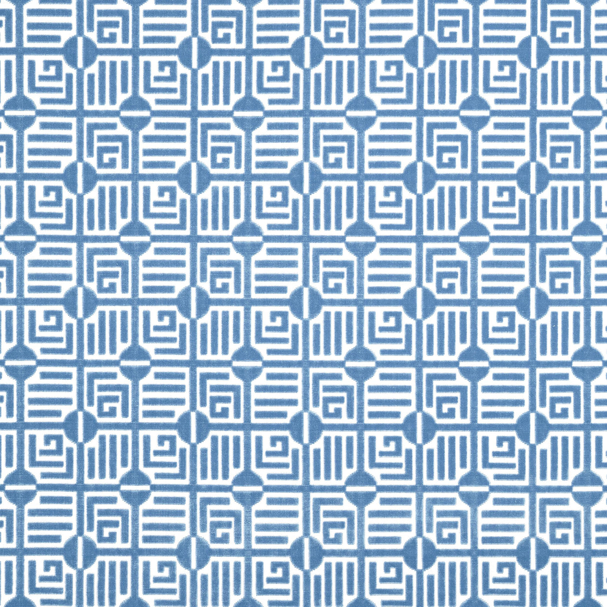 Thibaut Labyrinth Velvet Blue Fabric